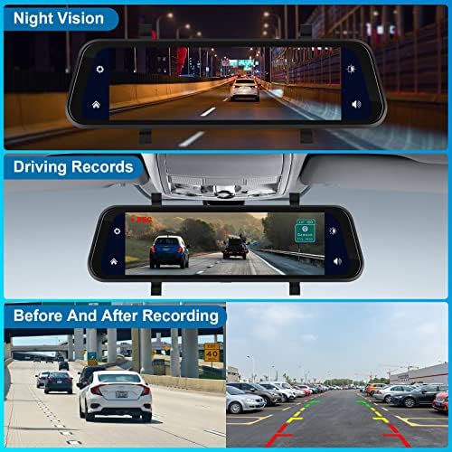 Видео рекордер с wi-fi CarPlay Android Auto 9,66 Гласово Управление на Огледалото за обратно виждане 1080P Огледало на