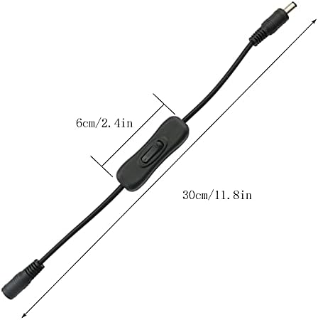 SJZBIN 2 бр. Светодиодна Лента за лампи кабел за вграден в ключа, 5,5x2,1 мм Конектор dc, 30 см, удължителен кабел за