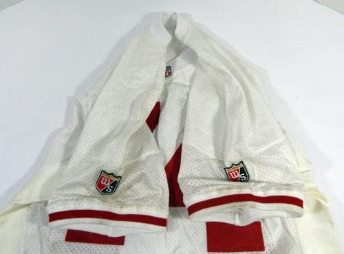 1995 San Francisco 49ers Стив Уолъс 74, Издаден в бяла фланелка 52 DP46973 - Използваните тениски за игри NFL Без подпис