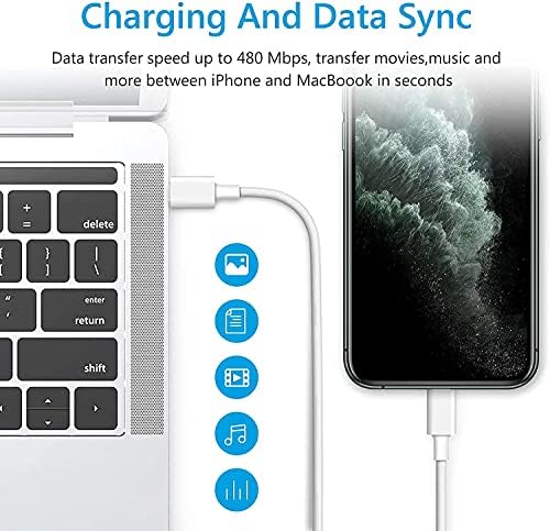 Бързо Зарядно устройство за iPhone, Стенно Зарядно устройство Amoner мощност 20 W USB C с 3-футовым USB кабел C към Lightning,