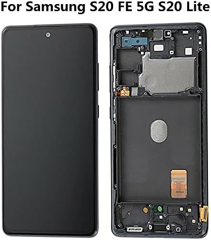 liumazhang [с черна рамка] Оригинален AMOLED на Samsung Galaxy S20 Фен Edition G780F G781F S20 FE 5G S20 Lite LCD дисплей със сензорен екран за почистване