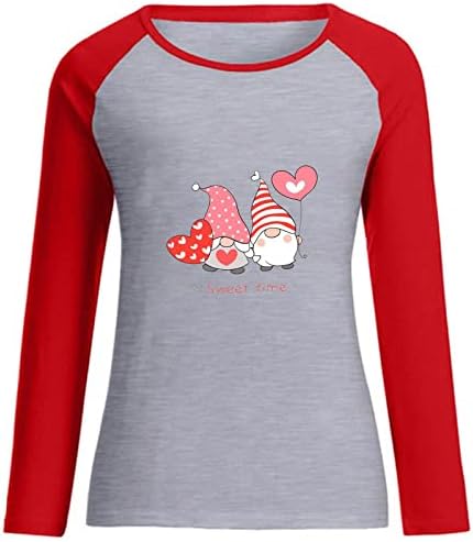 Секси Риза Raglan, Жена на върха на Деня на Свети Валентин С дълъг Ръкав, Леопардовые Тениски С изображение на