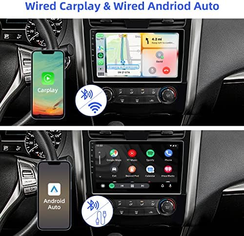 Aumume от 10.1 инча Android 10 Двоен Din Стерео за Nissan Altima 2013-2018 IPS Сензорен Екран Авто Радио с поддръжка на Carplay и Android Auto Резервна Камера, GPS Navi FM BT
