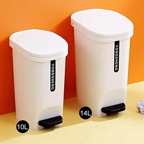 WXXGY кофа за Боклук Семейно Педальное Бяло пластмасови (Pp) 10 литра /Сиво/27x39 cm x 21,5 cm