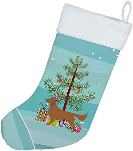 Съкровищата на Каролина BB2922CS Голдън Ретривър Забавно Коледно Дърво, Коледни Чорапи, Чорапи За Висящи