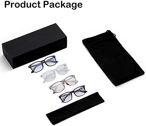 4 Опаковки Очила за четене, Блокиране на Синя Светлина, Ридеры за Жени, Мъжки слънчеви Очила за Маниаци, Комфортни
