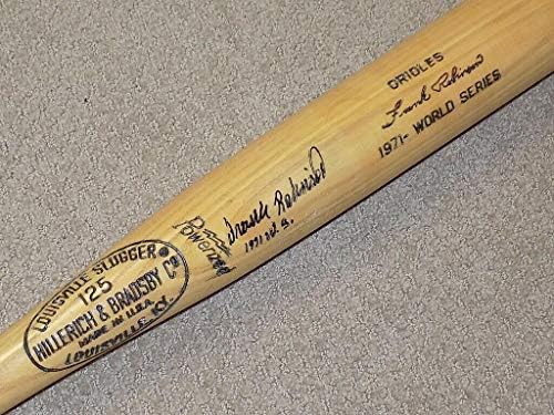 Франк Робинсън H & B World Series 1971 Подписа Детска прилеп Orioles HOF ДНК PSA - С Автограф от MLB Bats