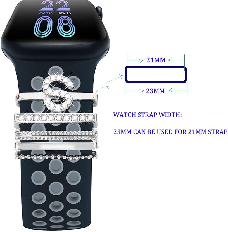 Въжета за Apple Watch, декоративни висулки с диаманти, съвместими с 45 мм 44 мм 42 мм 41 мм 40 мм 38 мм iWatch Series 8/7/6/5/4/3/2/1,