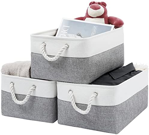 Кутии за съхранение (1 опаковка), Малка Кърпа кошница за съхранение на рафтовете с въжета, Сгъваеми Кубчета за съхранение
