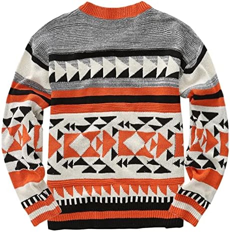 ZDFER Пуловер за мъжете, Зимен Ретро Пуловер С Геометричен Принтом, Скок с кръгло деколте, Вязаный Пуловер,