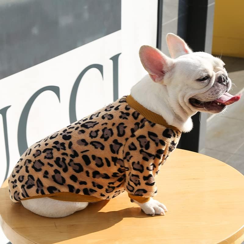 Пуловер за кучета, Фланелевая Мека Hoody с Леопардовым модел, Сладка Пижама за малки и Средни Кучета, Котки, Облекло за