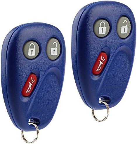 Ключодържател с дистанционно управление без ключ, подходящи за Buick Rainier/Chevy Trailblazer/GMC/Isuzu Ascender/Oldsmobile Bravada (15008008 15008009 син), опаковка от 2