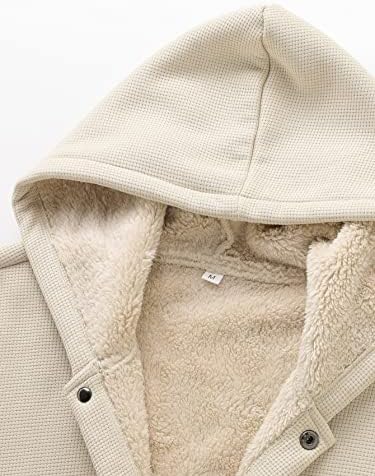 Якета OSHHO за жени и Мъже, Палто с качулка на една плюшена подплата с заплатками и джобове, Без Пуловери (Цвят: