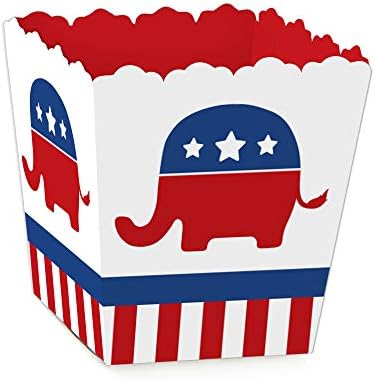 Голяма точка за щастие на Републикански избори - Мини Кутийки за подаръци за парти - Кутии с шоколадови бонбони за политическа партия - Комплект от 12
