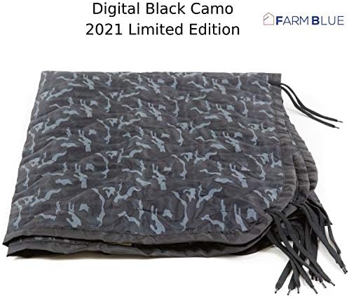 Одеало за къмпинг Farm Blue във военната стил - Цифрови Черно Камуфляжный Модел - Подплата за пончо Army Woobie - Одеяло