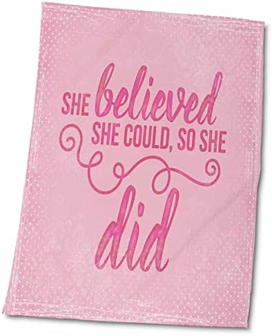 3дРосе, тя вярваше, че Може, Затова рисува Розови печатни художествени кърпи (twl-276386-3)