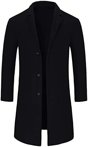 Якета OSHHO за жени - Мъжки палта с ревери и външни джобове (Цвят: Черен Размер: Голям)