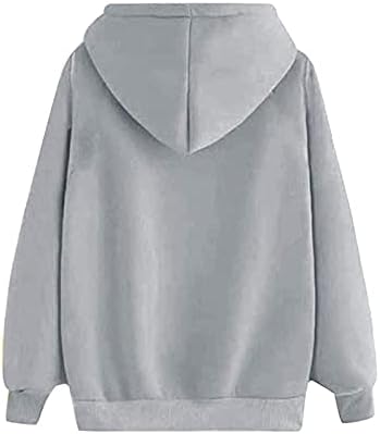 Tantisy Дамска Мода Hoody Пуловер Hoody Плътен Цвят Забавен Принт Върховете Ултра Мека Блуза, Палто с Джоб Кенгуру