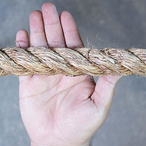 Манильская въже от естествен конопени влакна с диаметър 1-1 / 4 инча Кафяво (10 фута)