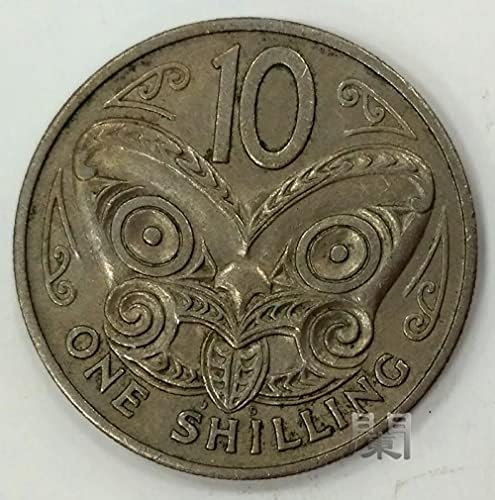 Нова Зеландия 1967 Двустранно Никелова монета номинална стойност от 1 Първи ред 10 точки, монета от колекция от монети, Океания, Възпоменателна монета