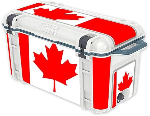 Калъф MightySkins (охладител в комплекта не е включена) е Съвместим с охладител OtterBox Venture 65 кв. Cooler - Канадски флаг | Защитно, здрава и уникална vinyl стикер | Лесно се нанася | ?