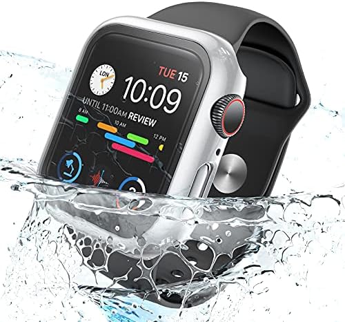 Калъф AISIBY за Apple Watch Водоустойчив калъф за Apple Watch серия 6/5/4/SE, 44 мм, със Защитно Фолио за екрана, Аксесоари, Защитен Тънка Броня, Пълно Покритие за iWatch, Женски, Мъжки (Ср?
