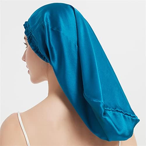 Капачка за защита и химически вълна SAWQF Home Sleep Silk с дълъг ръкав, Шапка за сън от коприна за коса (Цвят: черен размер: както е показано)