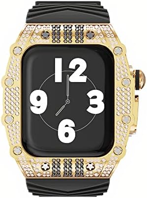 Луксозен калъф Apple Watch с лъскави пайети, здрава Защитна противоударная на кутията, силикон каишка с катарама-пеперуда,