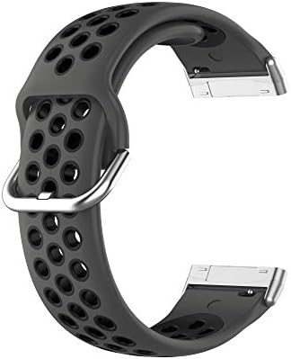 Силиконов Спортен каишка, Съвместима с Fitbit Versa 3/Versa 4/Sense 2/Sense Smartwatch, Дишаща Гума Взаимозаменяеми Каишка