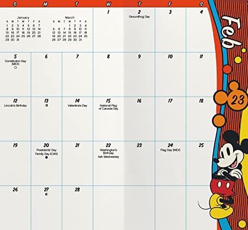 Календар с Мики Маус на 2023 година - Луксозен комплект джобни календари-проектанти с Мики Маус на 2023 година с повече от 100 стикери-календари (подаръци с Мики Маус, кан?