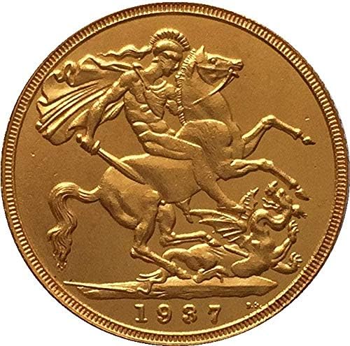 Монета на Повикване 1937 година Суверен на Обединеното Кралство - Монети Джордж VI Копие Колекция подражаний Подарък