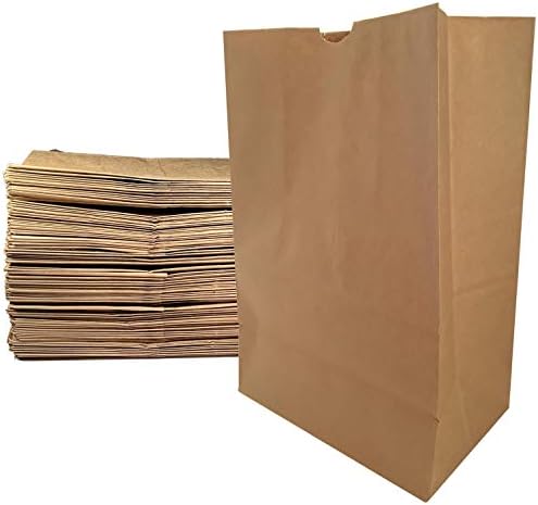 Големи Хартиени торби за продукти, 12х7х17 Крафт-кафяв Сверхпрочный чанта с Общо тегло 57 кг (100)