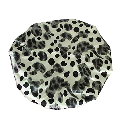 Леопардовые шапка за душ за жени, Водоустойчиви Множество шапчица за баня за коса за момичета (03 Black Leopard)