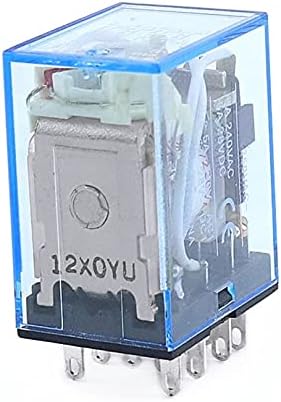 SKXMOD 1 Комплект MY4NJ Малко електромагнитно реле Силово реле DC12V DC24V AC110V AC220V Макара 4NO 4NC DIN-рейк 14 контакти + мини реле (Цвят: AC размер: 110)