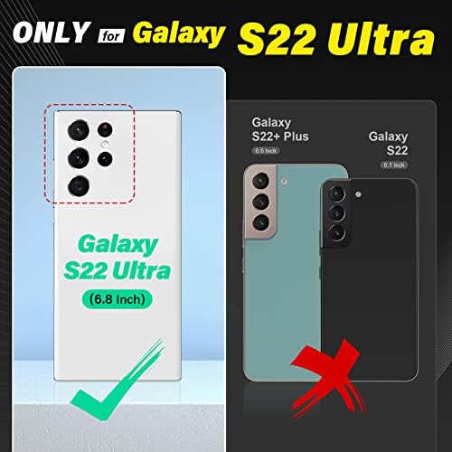 Чанта-портфейл TUCCH за Galaxy S22 Ultra 5G, [устойчив на удари вътрешен калъф от TPU], Поставка за карти [RFID lock], Магнитна корица-фолио, изкуствена кожа, съвместими с Galaxy S22 Ultra 5G с ?