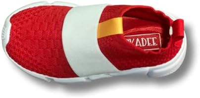 Обувки за тенис Sonix Speed от еластичен трикотаж в червен и бял цвят за момчета - Леки, дишащи, на подметка от EVA, без шнур за бебета и деца